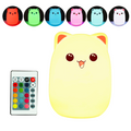 Luminária de urso de silicone colorido com controle remoto | Urso com luz de led multicolorida