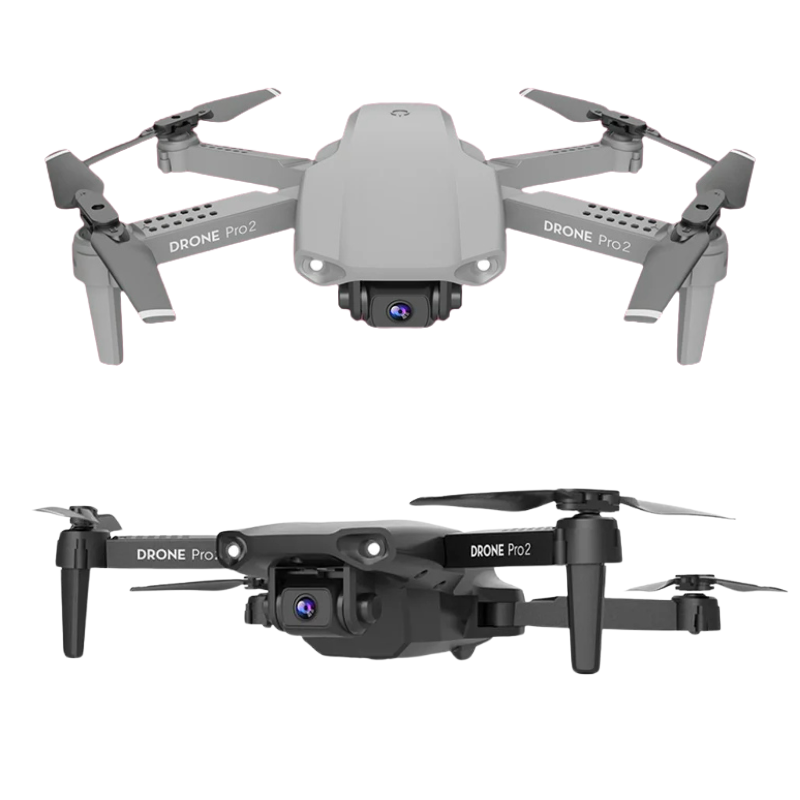 Drone E99 Pro 2 dobrável resolução 4k – Lentes duplas, fotografias e filmagens aérea de alta definição + Bateria reserva