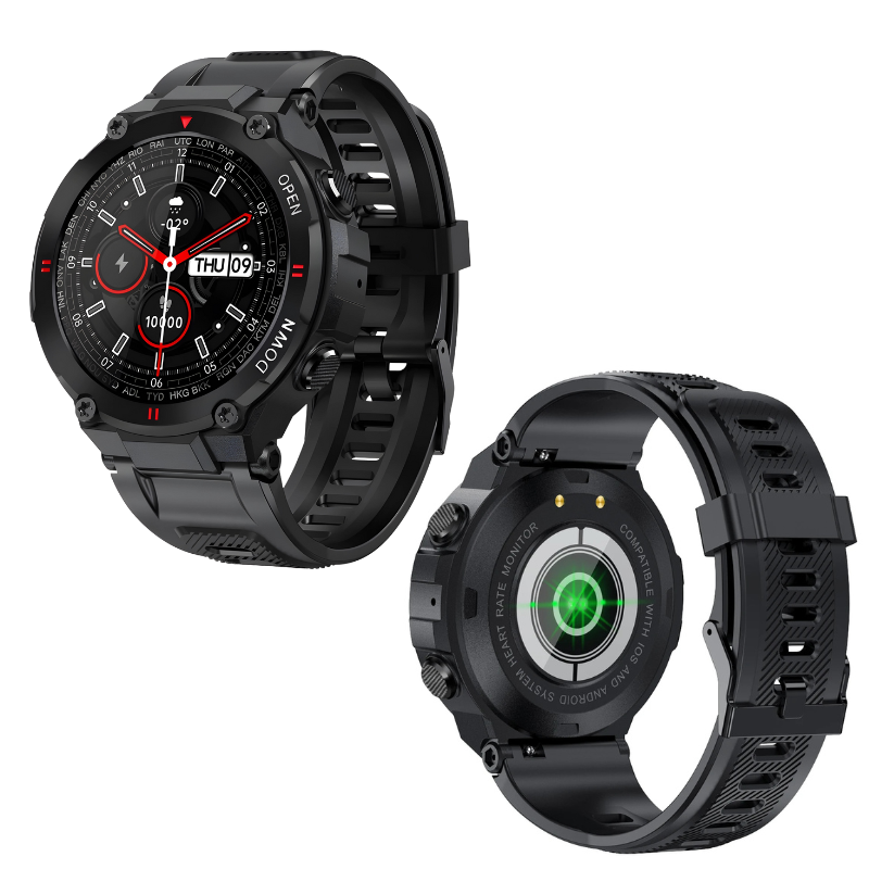 Smartwatch K22 – Bluetooth 5.0, Impermeável, GPS, Monitoramento de Saúde e Modo Multi-Esportes