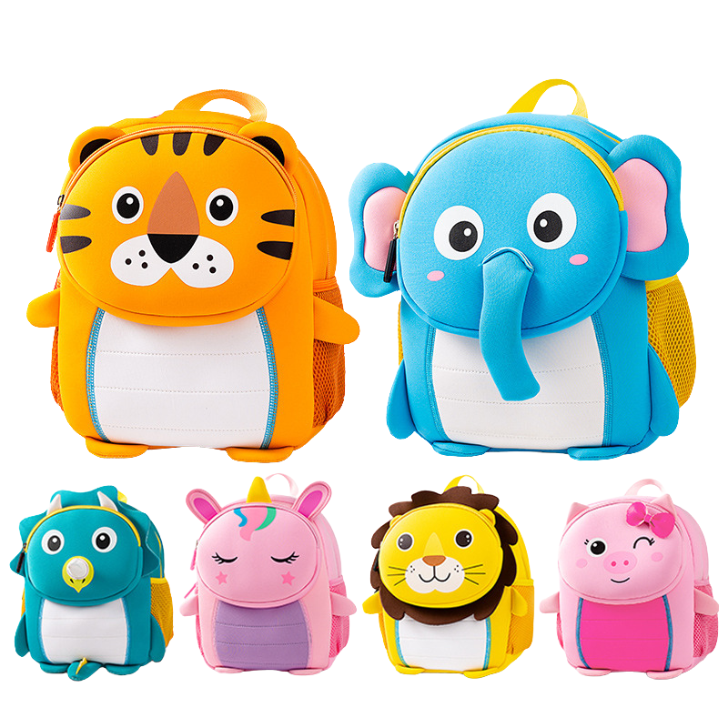 Mochila infantil 3D formas de animais jardim de infância | Mochila de animais fofo