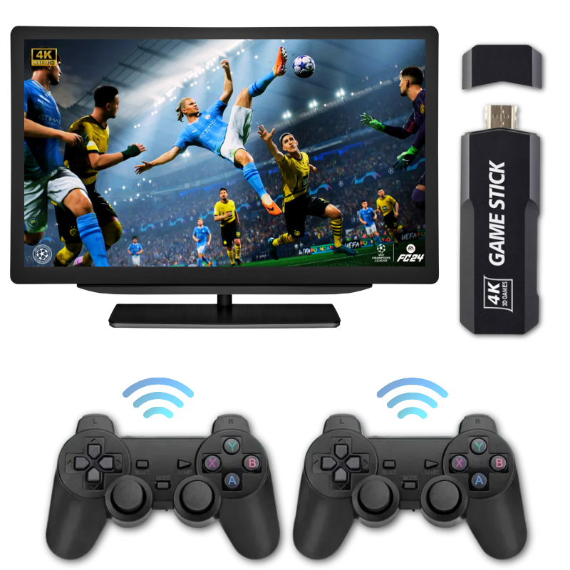 Game Stick GD10 4k 3D HD – Dois controles sem fios | Vídeo game com + 41.000 Jogos compatibilidade com mais de 50 emuladores