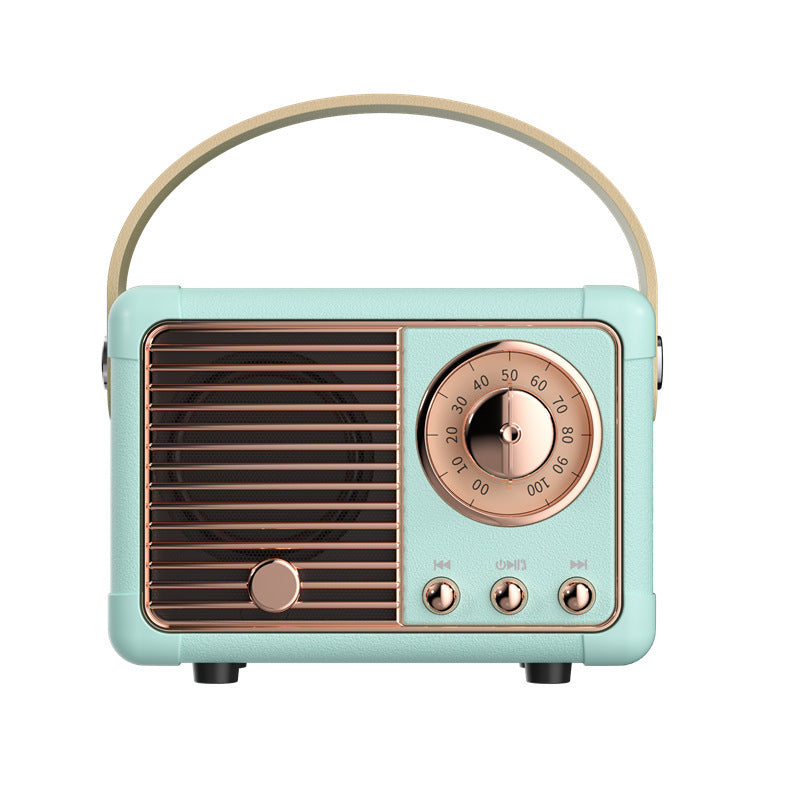 Rádio portátil HM11- Retro mini com Bluetooth 5.0, rádio FM, entradas usb, Aux, cartão de memória