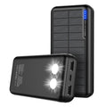 Power Bank energia solar potência carga de 10W - Bateria de  30.000mAh  impermeável com lanterna dupla | Carregador portátil carrega através de energia solar para smartphones, tablet, ipad